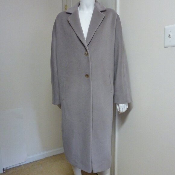 Agnona Sesame Alpaca Blend Cocoon Long Coat - Picture 3 of 11
